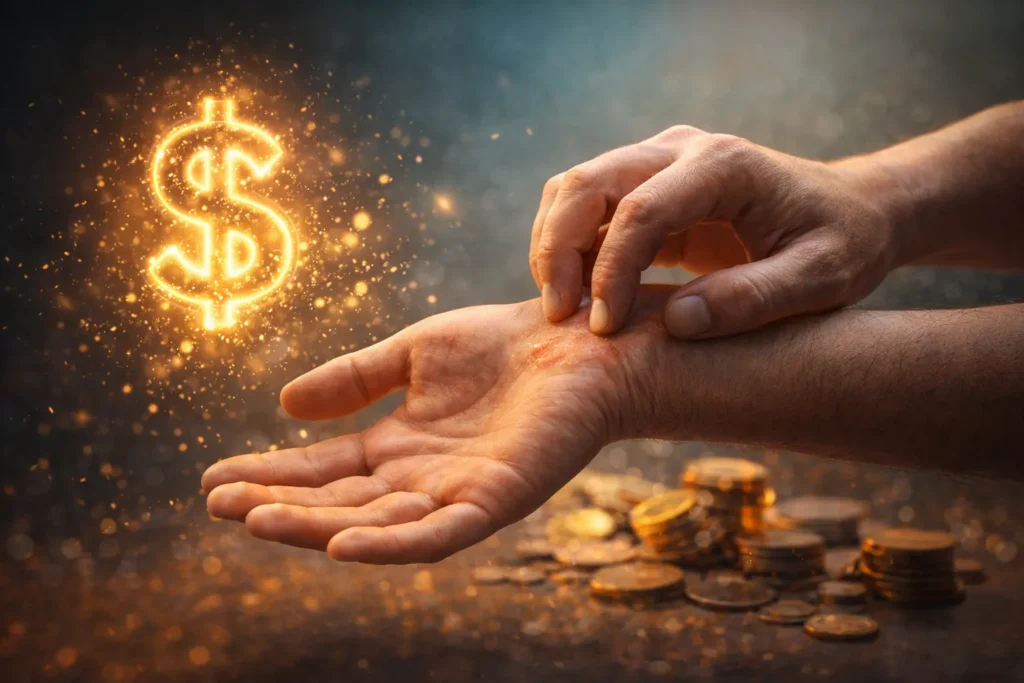 Picazón en la mano derecha y su significado espiritual.